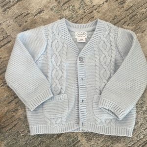 Mud Pie baby cableknit sweater in light blue sz 0-3